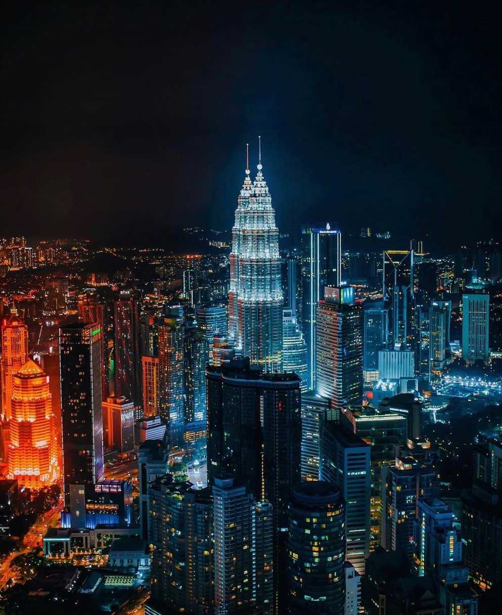 Kuala Lumpur city scapes with the highlight of Petronas Twin Towers and the surrounding buildings