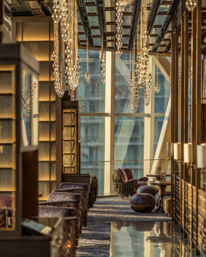 the interior design of a cocktail bar in Kuala Lumpur
