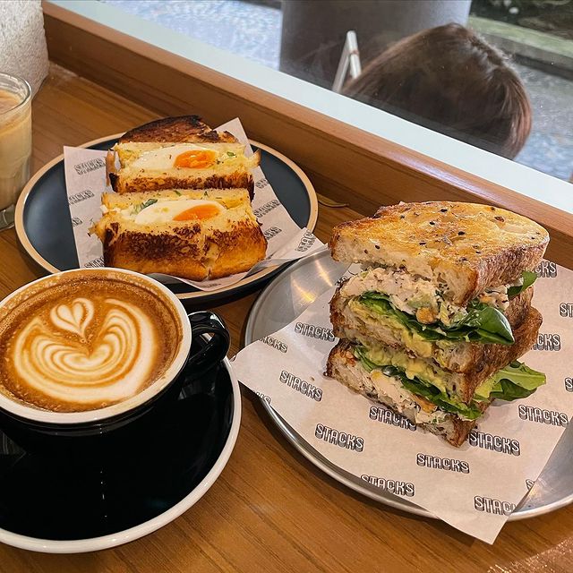 sandwiches and hot coffee