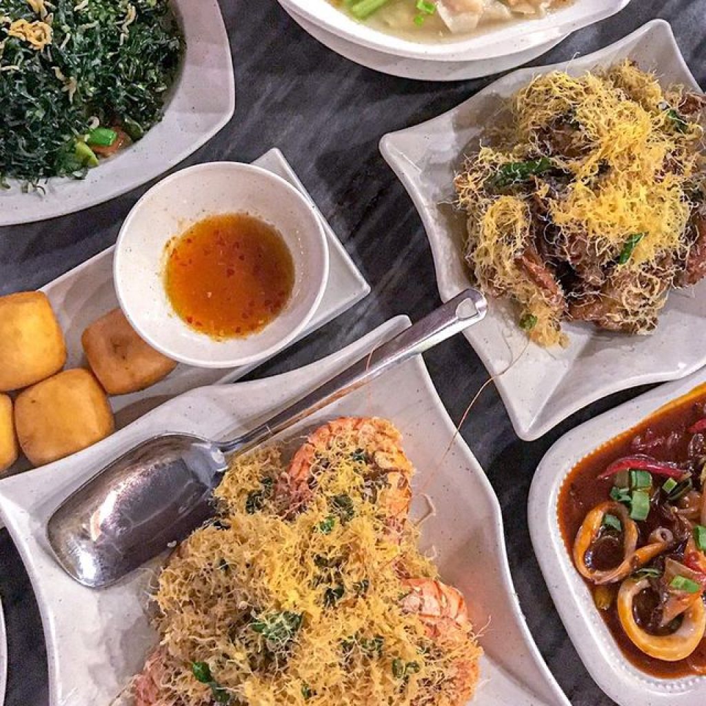 variety of foods served on a table
