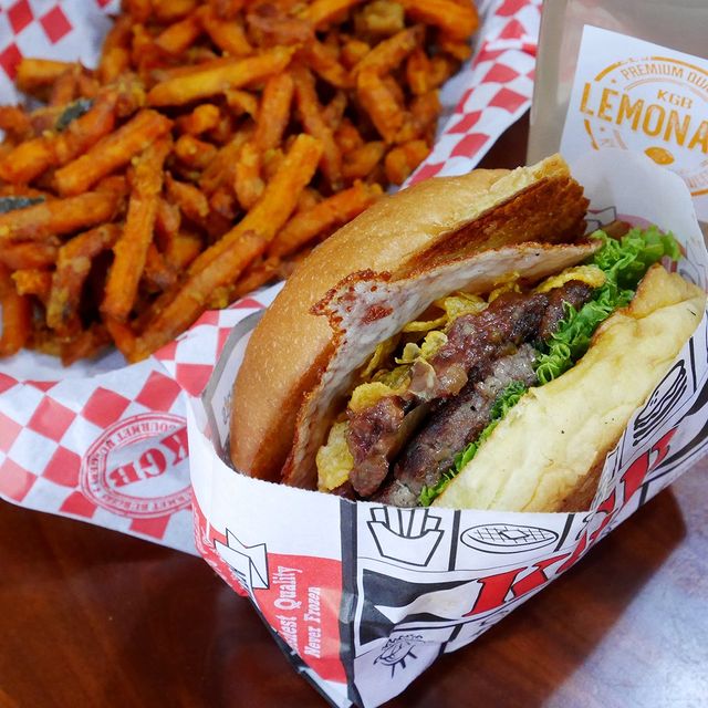 burger and french fries