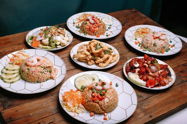 different dishes served in a restaurant table