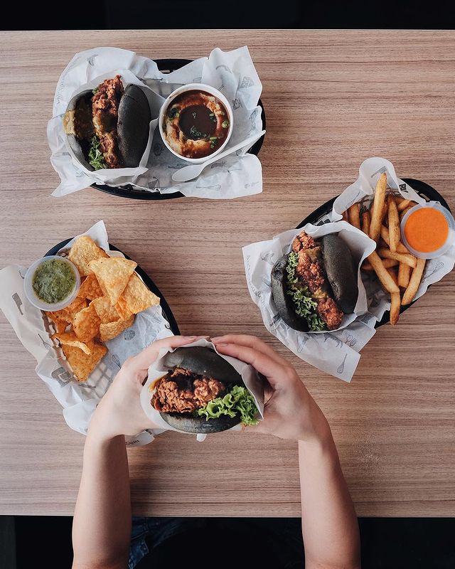 servings of different types of burgers