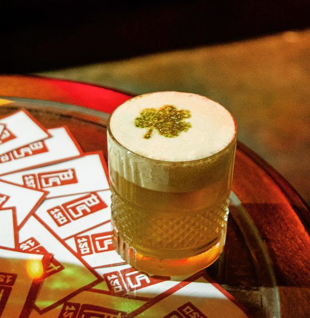cocktail served in a glass with garnish