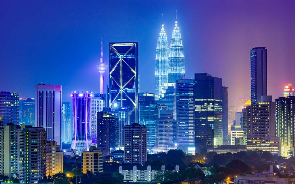 Kuala Lumpur city night view