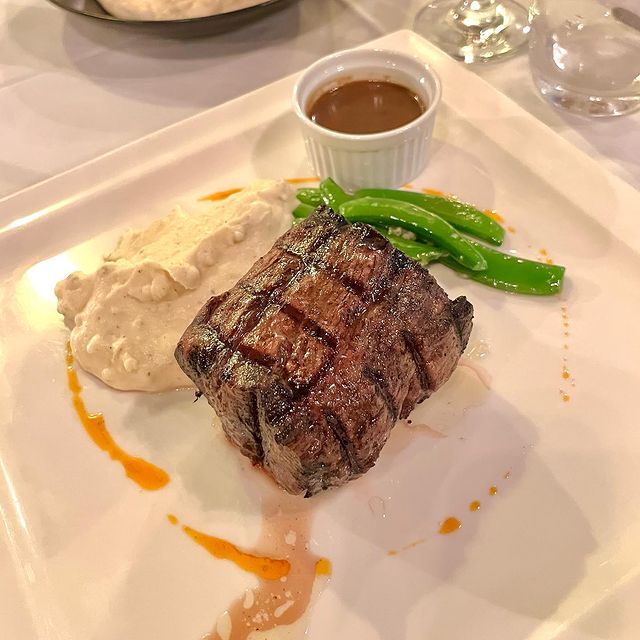 grilled steak served on a plate