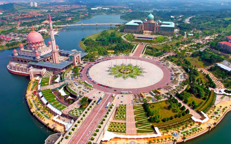 Buildings and mosque in a city