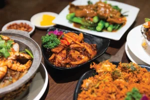 different dishes served on a table