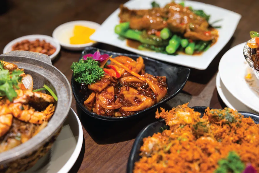 different dishes served on a table