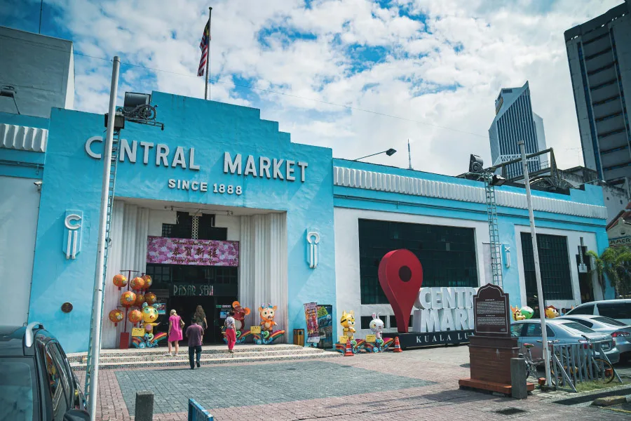 facade of a market's building with a signage that states Central Market