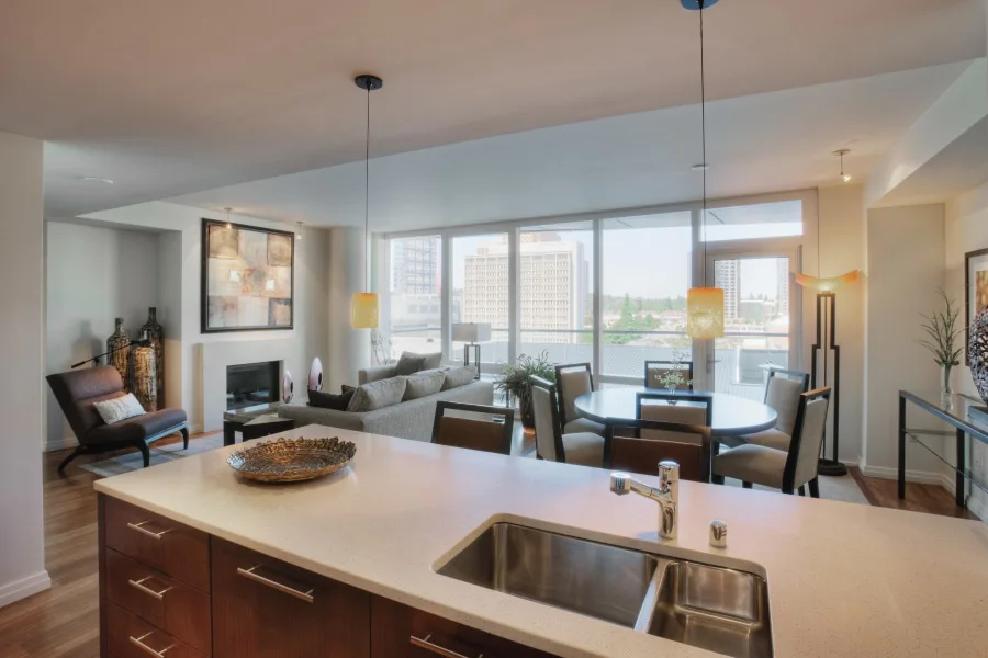 interior of a condominium's living room